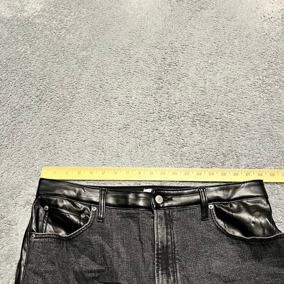 Abercrombie & Fitch Jeans Womens 33 /16 Ankle Straight Vegan Leather Ultra High - Picture 6 of 9